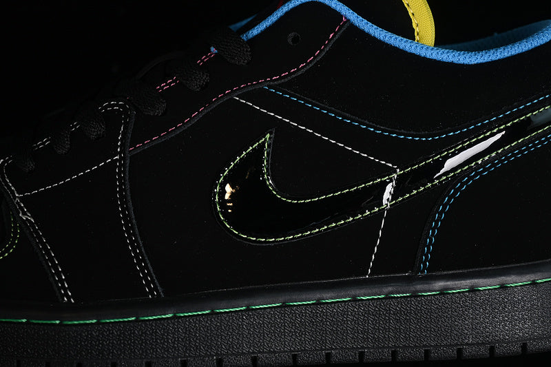 Nike Air Jordan 1 Low Yellow Blue Black Sneakers