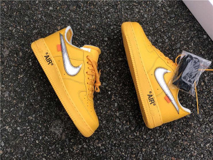 Nike Air Force 1 Low Off White ICA University Gold/Metallic Silver Sneakers