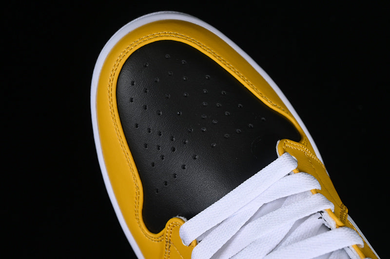 Nike Air Jordan 1 Mid Yellow Ochre Black White Sneakers