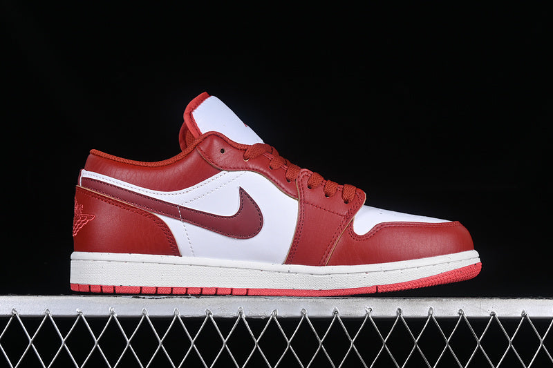 Nike Air Jordan 1 Low SE White Dune Red Sneakers