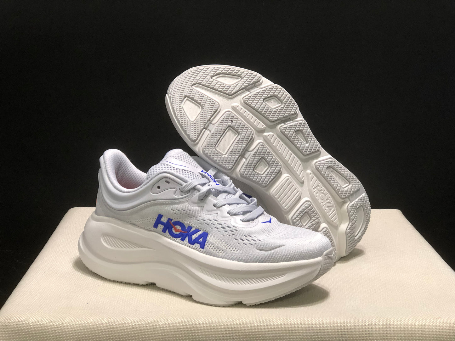 Hoka One One Bondi 9 White Comfortable Low-top Running Shoes Sneakers