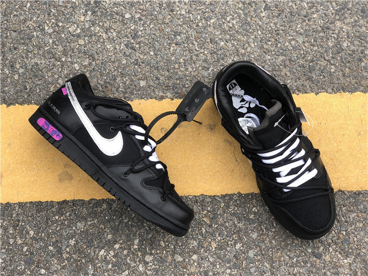 Nike Dunk Off-White Low ¡°50 of 50¡± Black Silver Sneakers