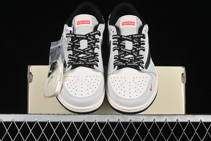 Nike Air Jordan 1 Low Supreme Travis Scott Fragment Design OG SP Black White Grey Sneakers