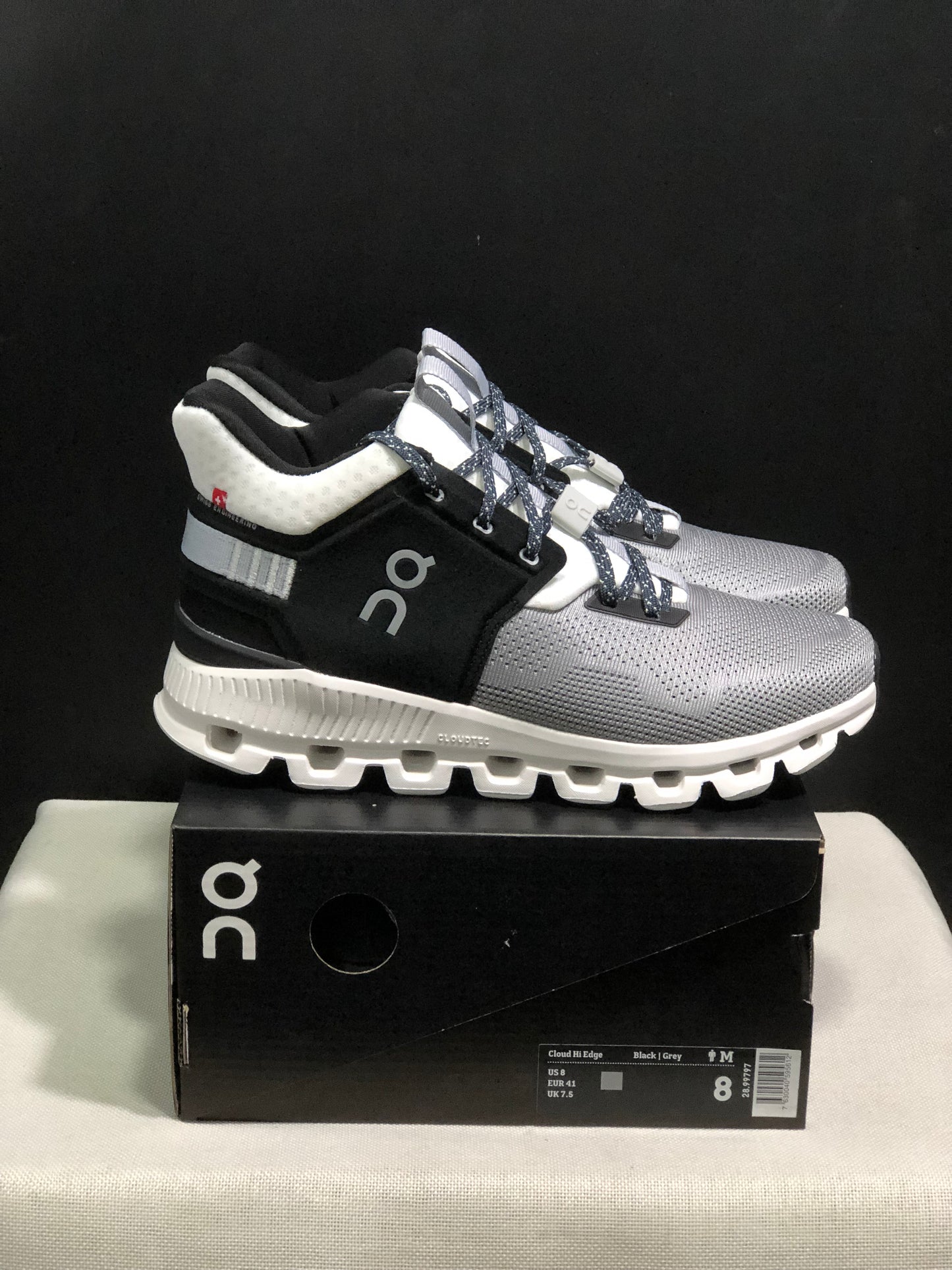 On Running Cloud Hi Edge Outdoor Training Running Shoes Silver Gray/Black