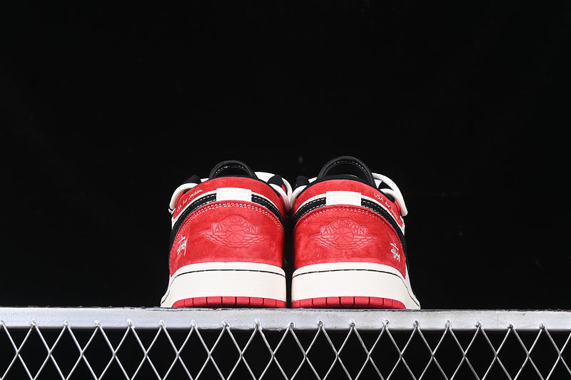 Nike Air Jordan 1 Low Black White Red Sneakers