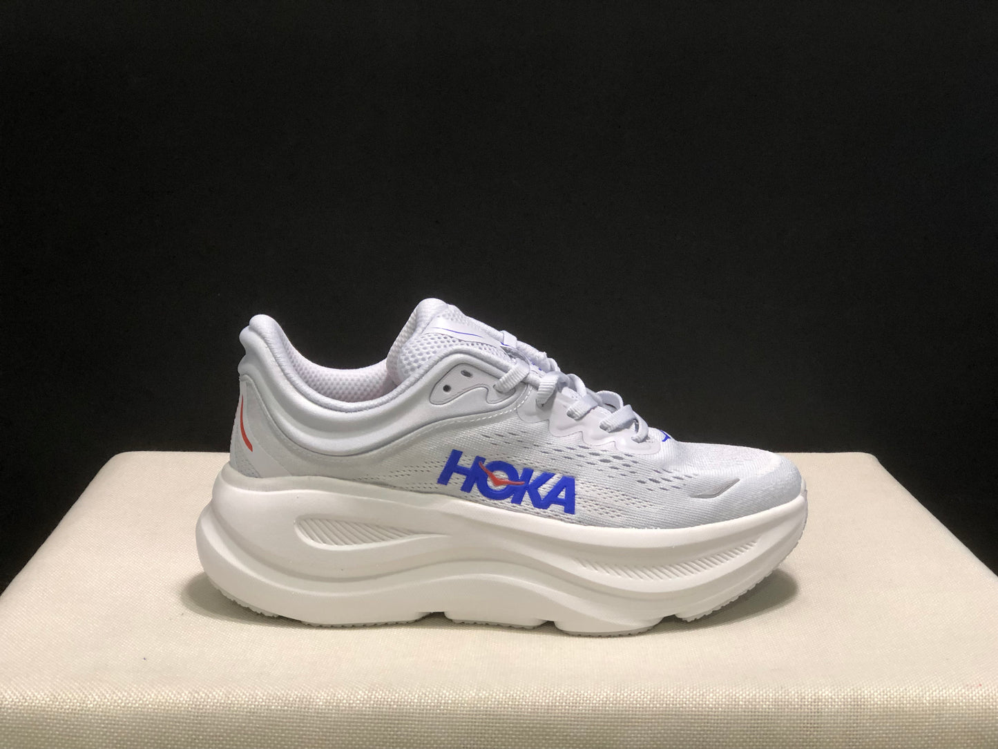 Hoka One One Bondi 9 White Comfortable Low-top Running Shoes Sneakers