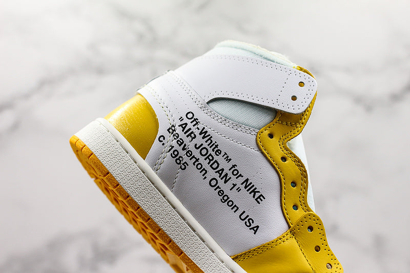 Nike Air Jordan Retro 1 Off-White Yellow White Sneakers