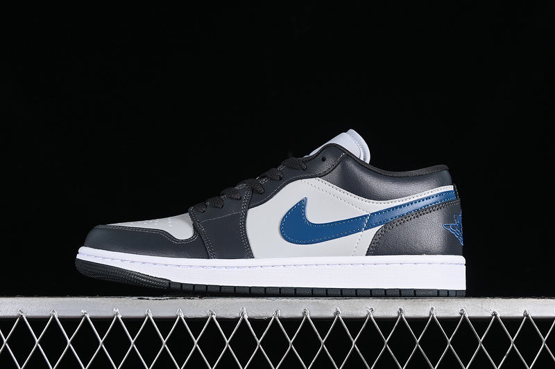 Nike Air Jordan 1 Low Anthracite Neutral Grey White Industrial Blue Sneakers