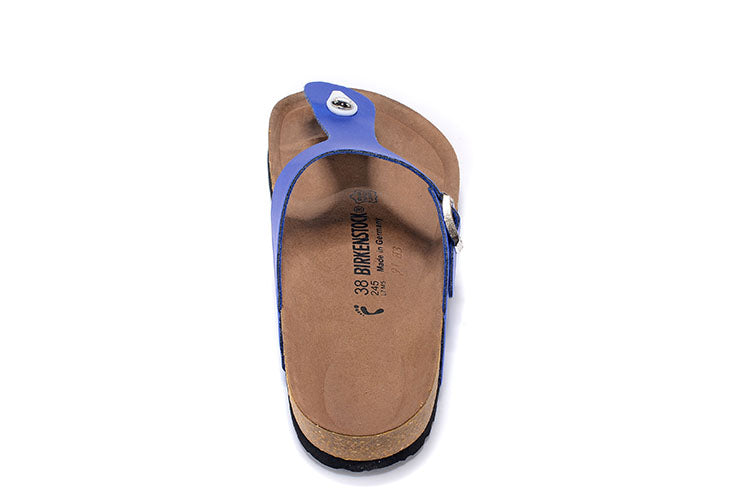 Birkenstock Blue Casual Matte Leather Flip Flops