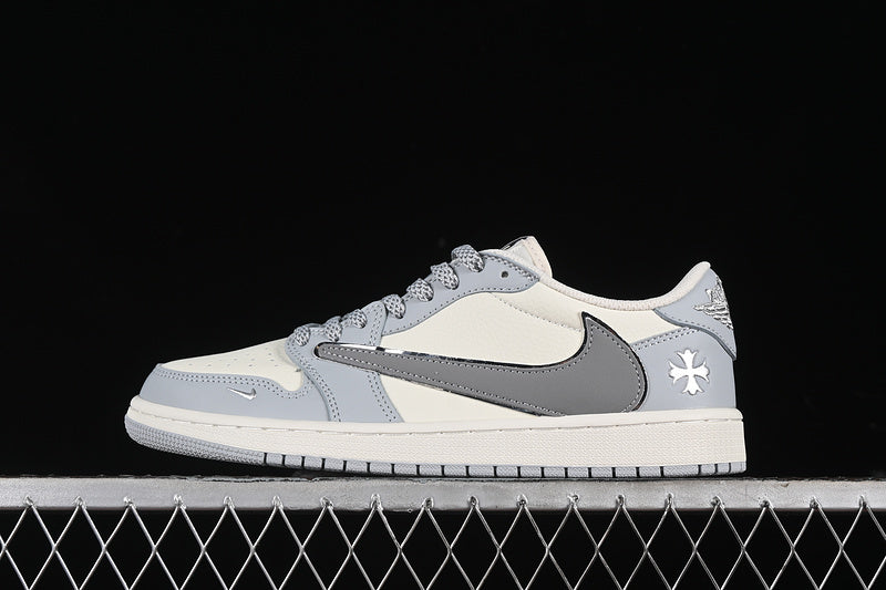 Nike Air Jordan 1 Low OG Travis Scott Fragment Design White Grey Sneakers