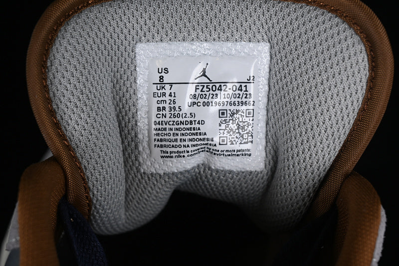 Nike Air Jordan 1 Low SE Bamboo Panda Grey White Brown Sneakers