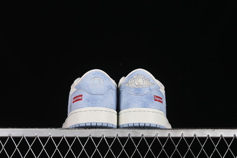 Nike Air Jordan 1 Low Supreme Travis Scott Fragment Design OG SP White Denim Light Blue Sneakers