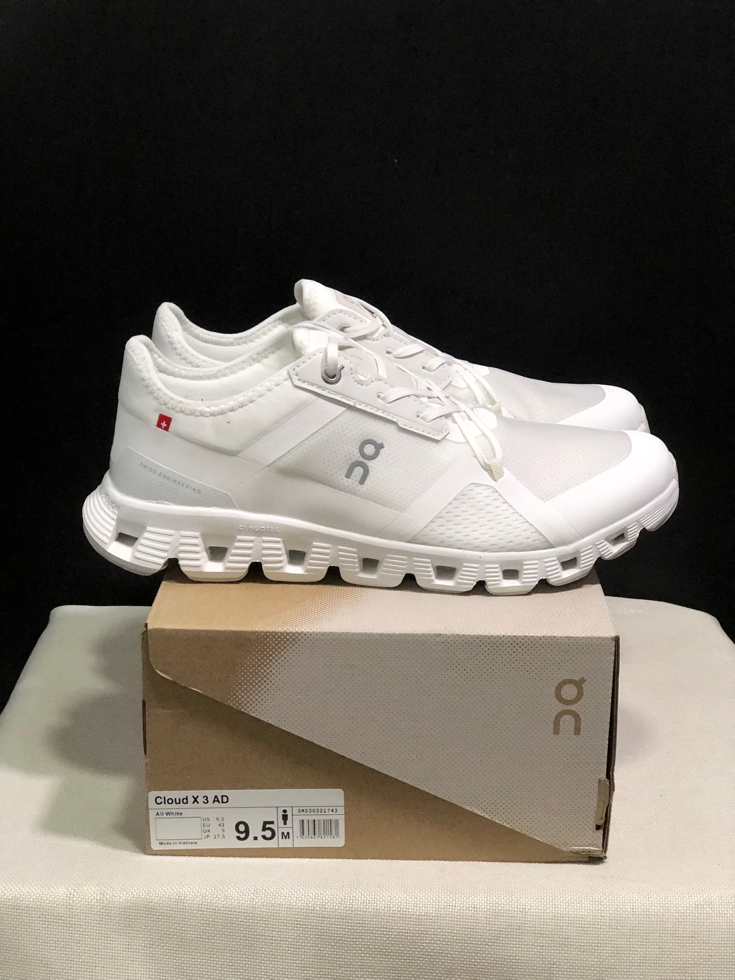 On Running Cloud X 3 AD Comfortable Wear-Resistant Training Shoes All White