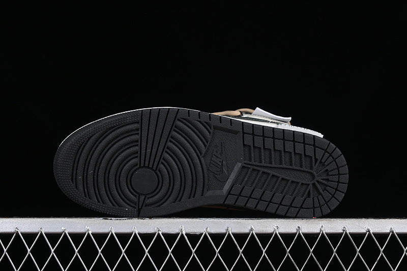 Nike Air Jordan 1 Low Black White Green Jungle Sneakers