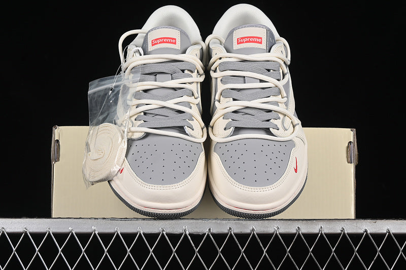 Travis Scott Fragment Design Nike Air Jordan 1 Low Supreme OG SP White Grey Sneakers