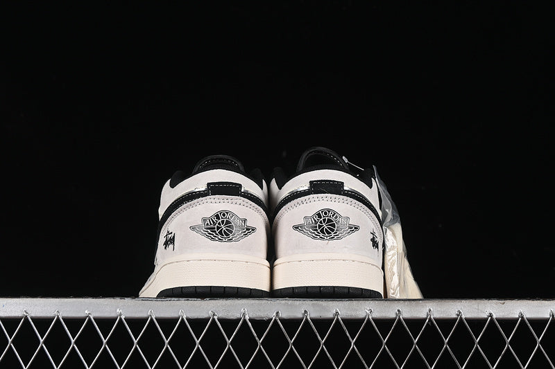 Nike Air Jordan 1 Low Black White Light Grey Sneakers
