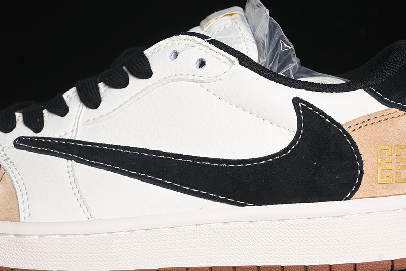 Travis Scott Fragment Design Nike Air Jordan 1 Low Givenchy OG SP Black Brown White Sneakers