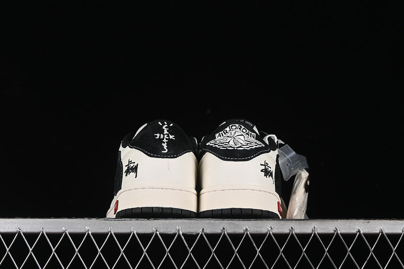 Travis Scott Fragment Design Nike Air Jordan 1 Low OG SP Black White Casual Sneakers