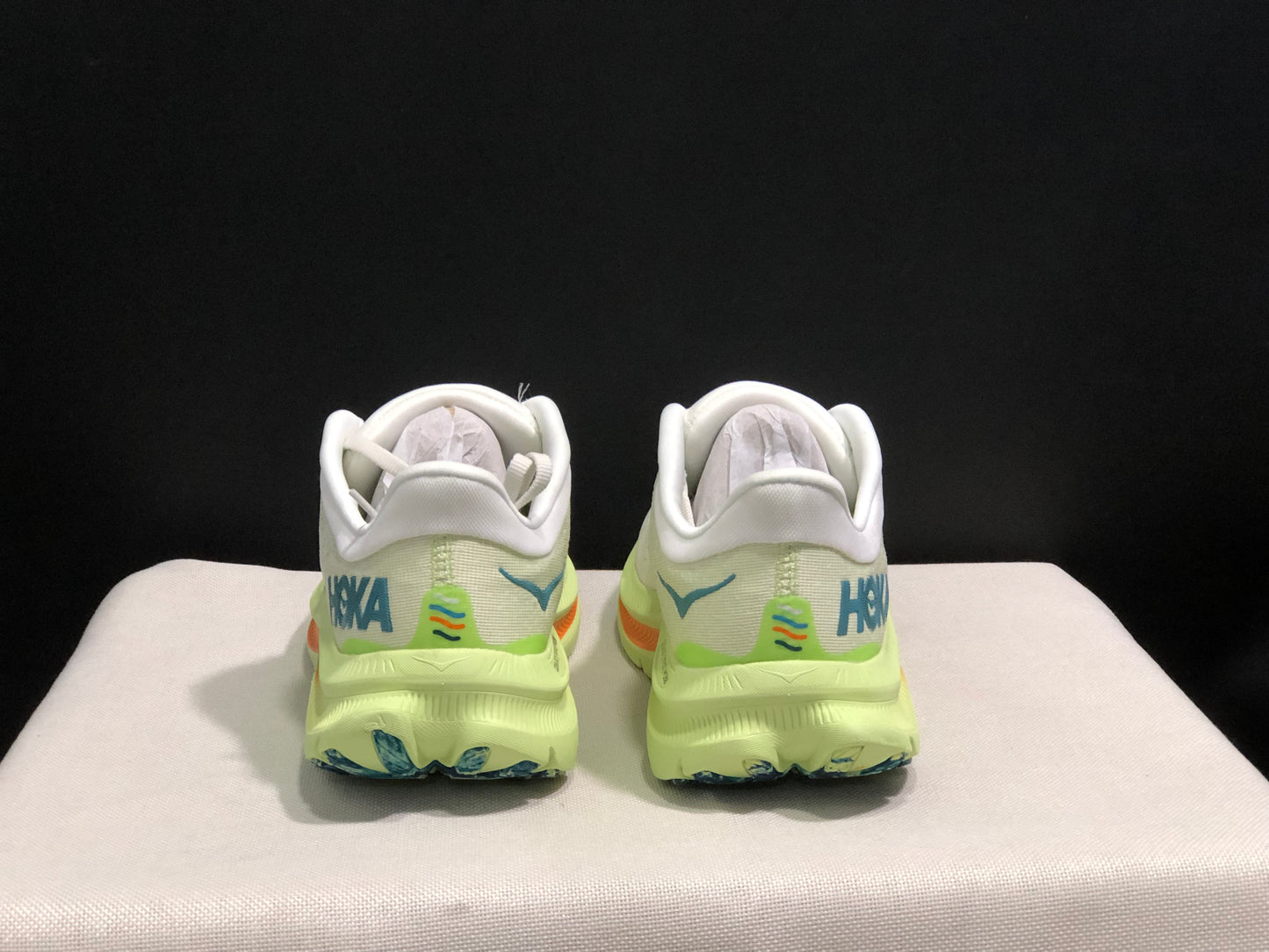 Hoka One One Kawana Cushioning Comfortable Gym Running Shoes Sneakers White/Green