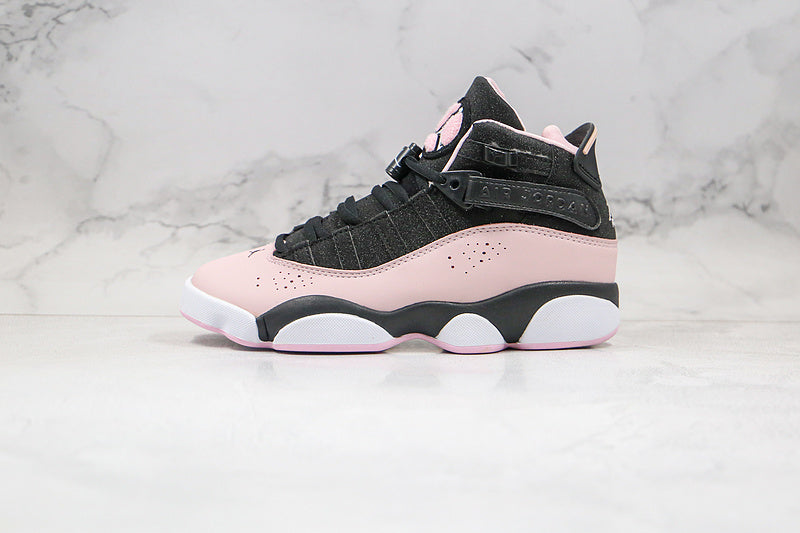 Nike Air Jordan 6 Rings Dusty Pink Foam White Black Sneakers
