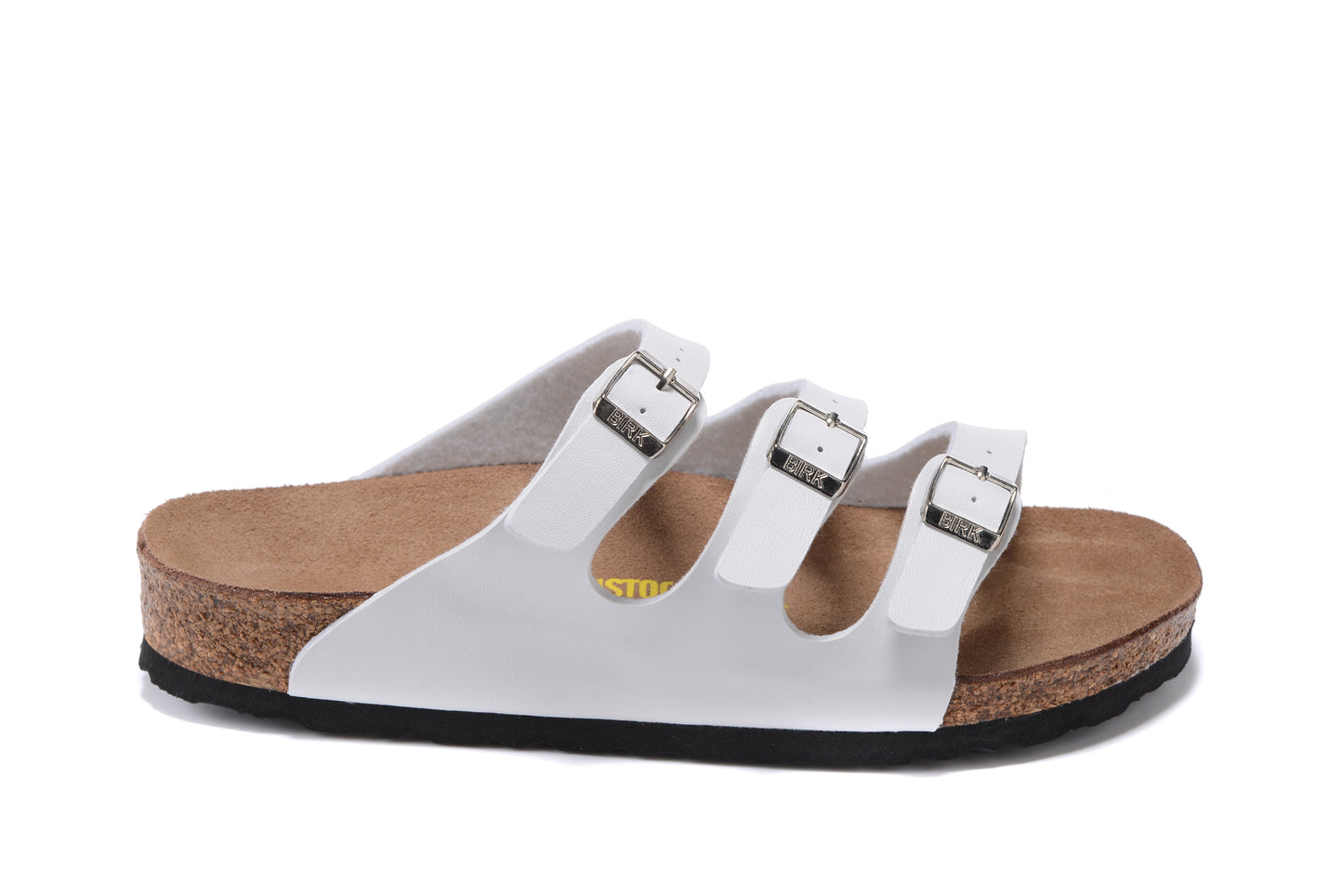Birkenstock Florida White Three-Breasted Matte Leather Sandals
