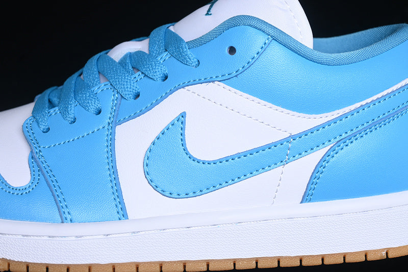 Nike Air Jordan 1 Low Brown Gum Sole White Powder Blue Sneakers