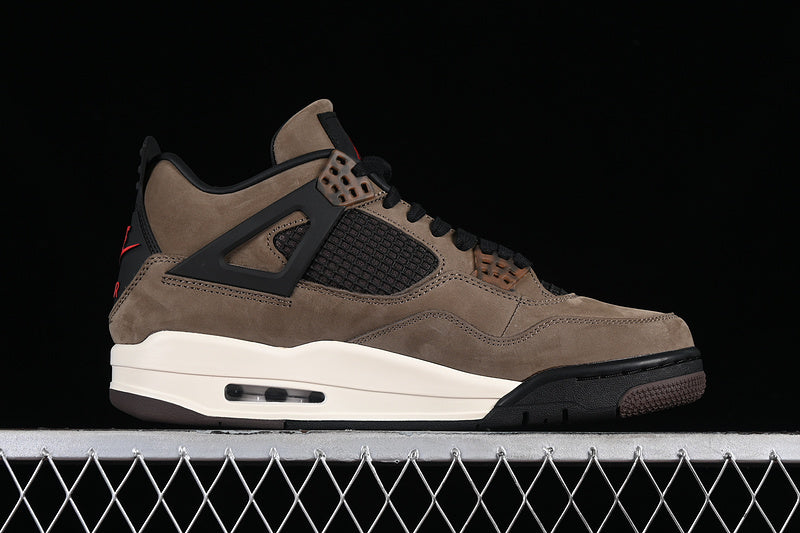 Nike Air Jordan 4 Retro White Black Brown Sneakers
