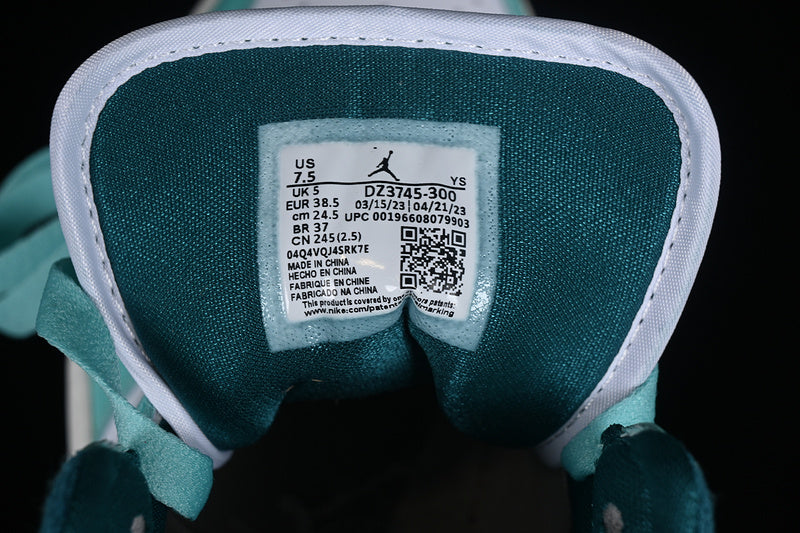 Nike Air Jordan 1 Mid White Turquoise Green Sail Sneakers