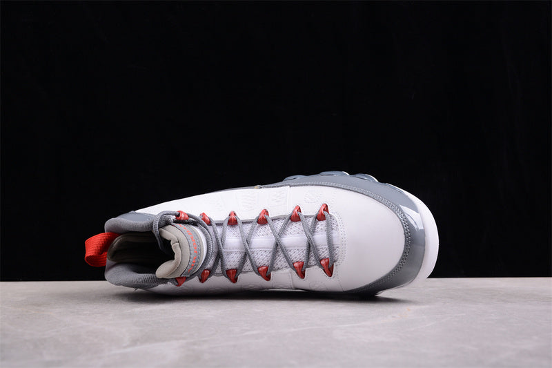 Nike Air Jordan 9 Retro Fire Red White Cool Grey Sneakers