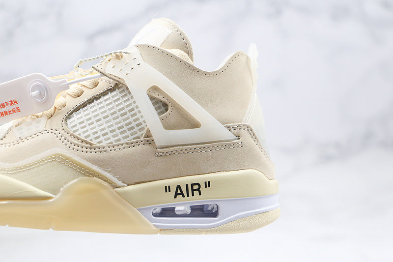 Nike Air Jordan 4 Retro IV x Off-White Sail/Muslin Cream Sneakers