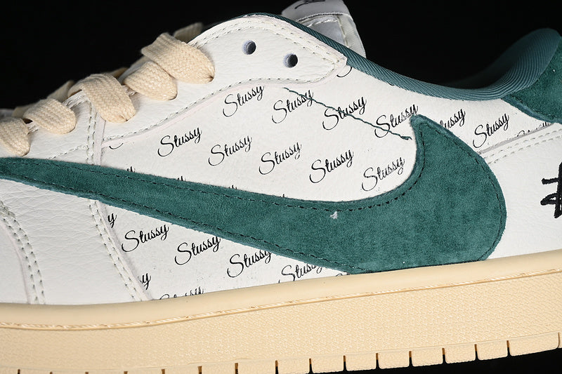 Nike Air Jordan 1 Low OG SP Travis Scott Fragment Design White Green Coconut Milk Sole Sneakers