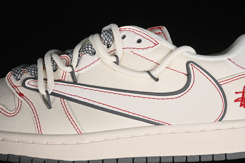 Nike Air Jordan 1 Low Travis Scott Fragment Design OG SP Beige Red Grey Sneakers
