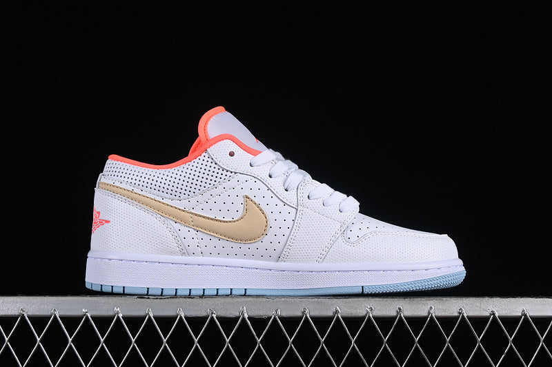 Nike Air Jordan 1 Low SE Flash Crimson Psychic Blue Sesame White Sneakers