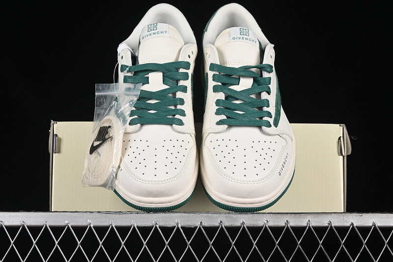 Travis Scott Fragment Design Nike Air Jordan 1 Low OG SP Green White Sneakers