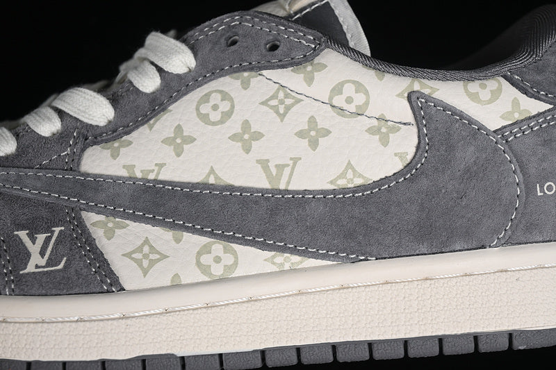 Nike Air Jordan 1 Low LV Travis Scott Fragment Design OG SP White Grey Sneakers