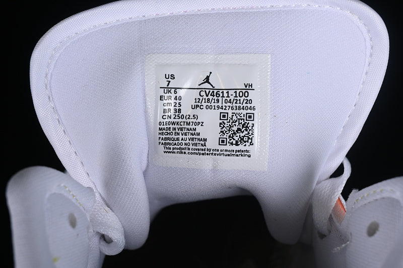 Nike Air Jordan 1 Mid GS Edge Glow White Pink Blast Sneakers