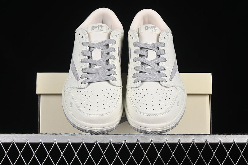 Nike Air Jordan 1 Low BAPE Travis Scott Fragment Design OG SP White Grey Sneakers