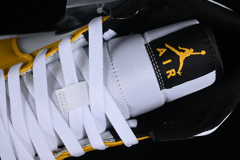 Nike Air Jordan 1 Mid Yellow Ochre Black White Sneakers
