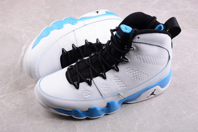 Nike Air Jordan 9 Retro Black Powder Blue Summit White Sneakers