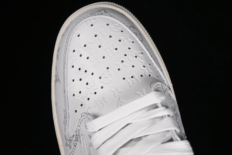 Nike Air Jordan 1 Low OG SP Travis Scott Fragment Design LV Grey Printing White Sneakers