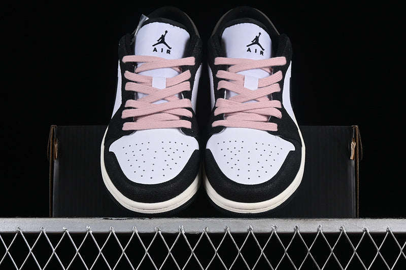 Nike Air Jordan 1 Low Black White Grey Pink Sneakers