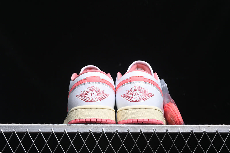 Nike Air Jordan 1 Low Sail Pink Sole White Sneakers
