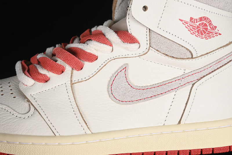 Nike Air Jordan 1 High OG Red Sole White Sneakers
