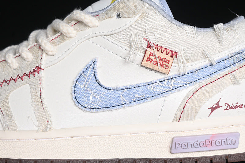 Nike Air Jordan 1 Low Phantom Coconut Milk Light Armory Blue Sneakers