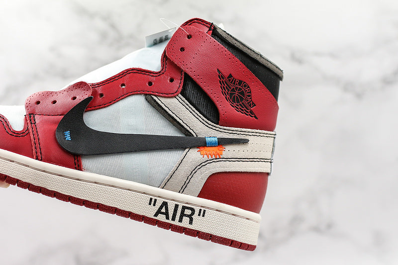 Nike Air Jordan Retro 1 Off-White Red White Sneakers