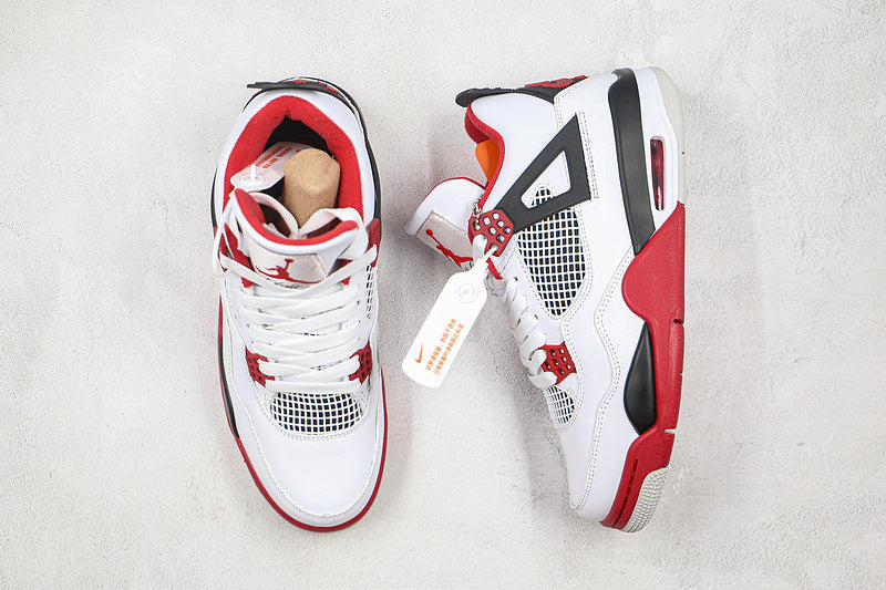 Nike Air Jordan 4 Retro OG IV White Bred Fire Red Sneakers