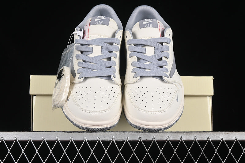 Travis Scott Fragment Design Nike Air Jordan 1 Low OG SP Grey White Casual Sports Shoes