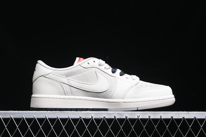 Travis Scott Fragment Design Nike Air Jordan 1 Low Supreme OG SP White Sneakers