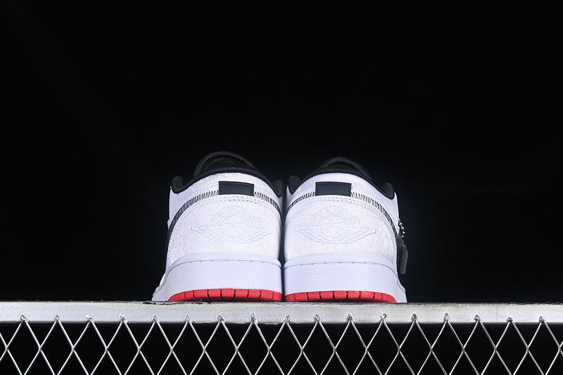 Clot Nike Air Jordan 1 Low SE Fearless White Black Red Sole Sneakers