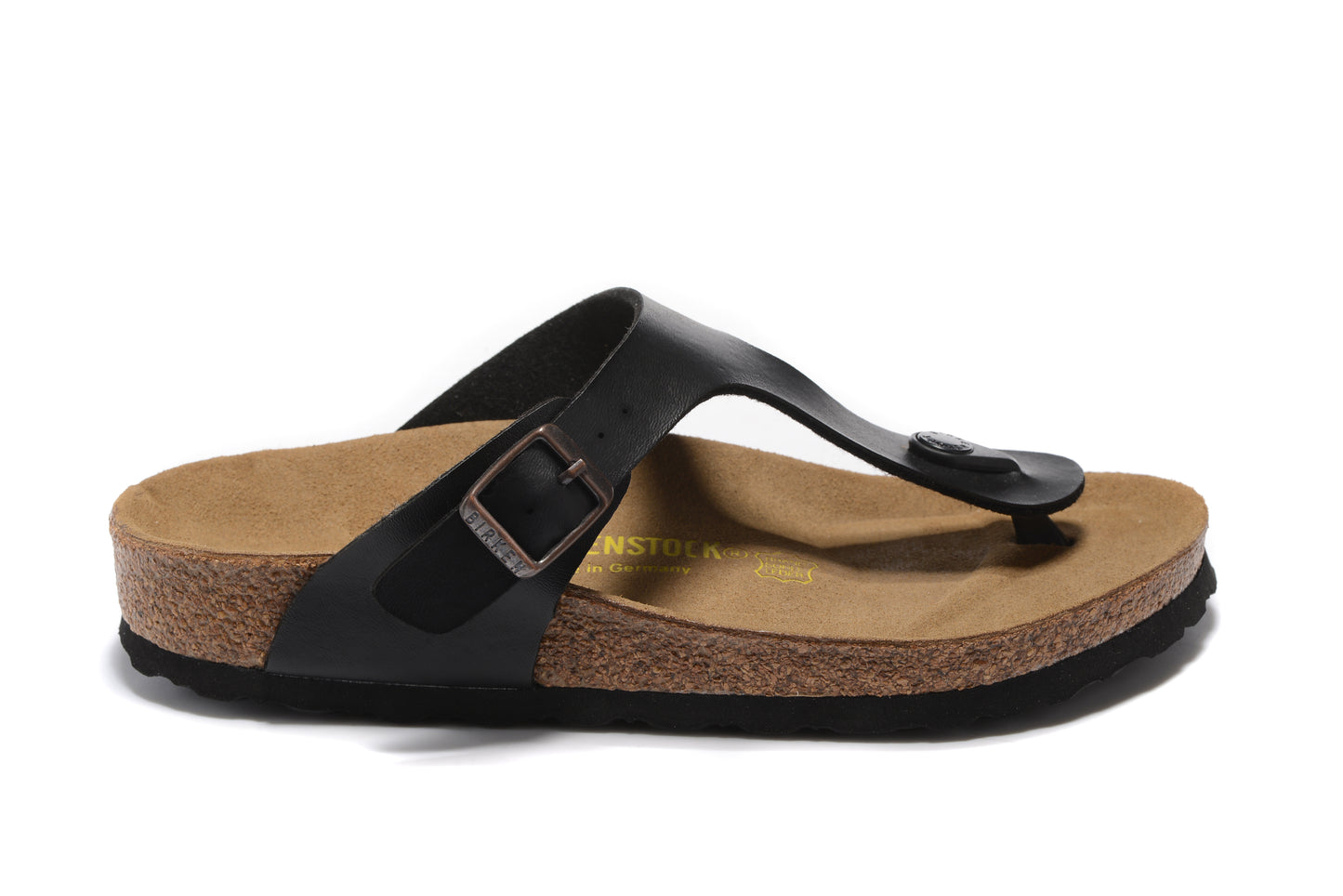 Birkenstock Gizeh Black Matte Flip Flops Leather Sandals